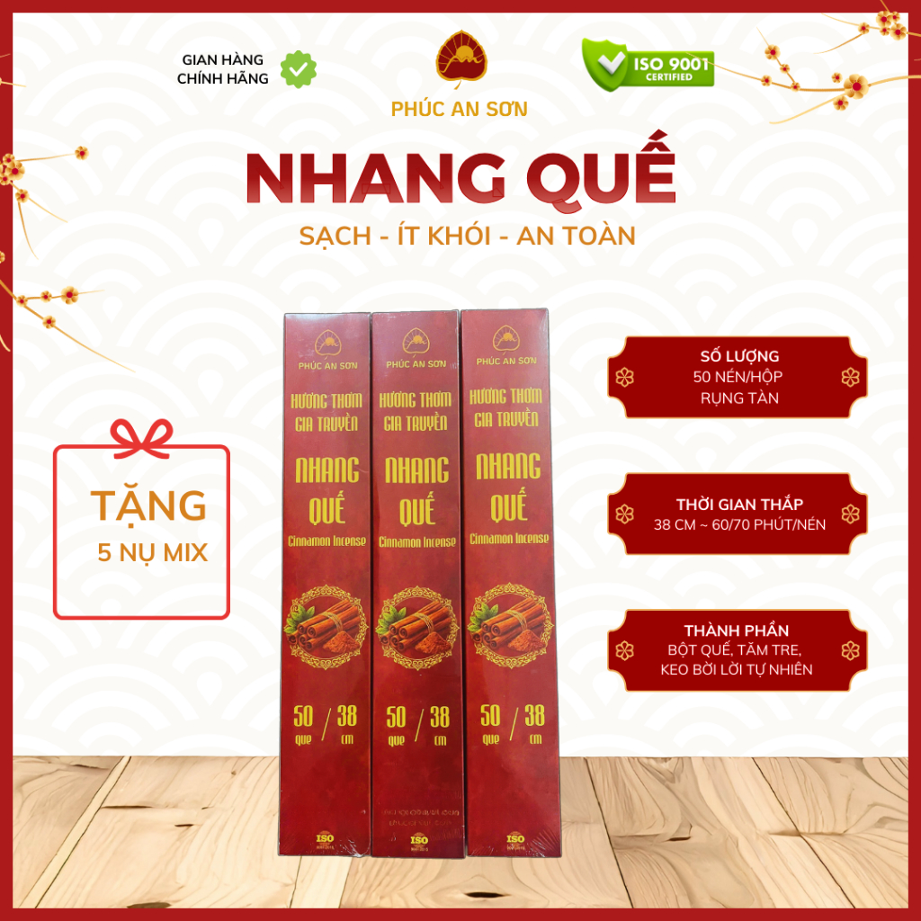 NHANG QUẾ PHÚC AN SƠN - NHANG SẠCH - HƯƠNG QUẾ ẤM DỊU