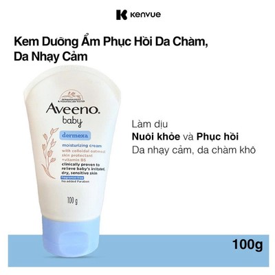[Lucie x TD] Kem Dưỡng Ẩm Cho Bé Aveeno Baby Giúp Làm Dịu Da Bị Chàm Dermexa Moisturising Cream 100g