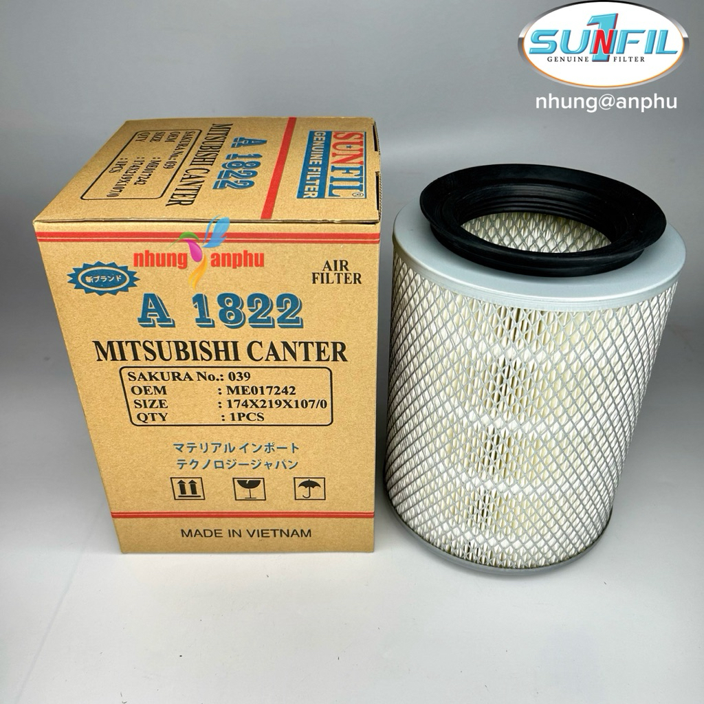 Lọc gió Mitsubisi Canter 1T9 - 3T5 A2327/ A1822 / A3002 FUSO OME017242 SUNFIL