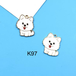 Charm kim loại chó poodle