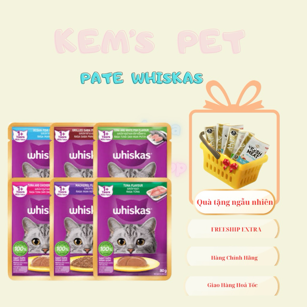Pate Whiskas cho mèo 80g