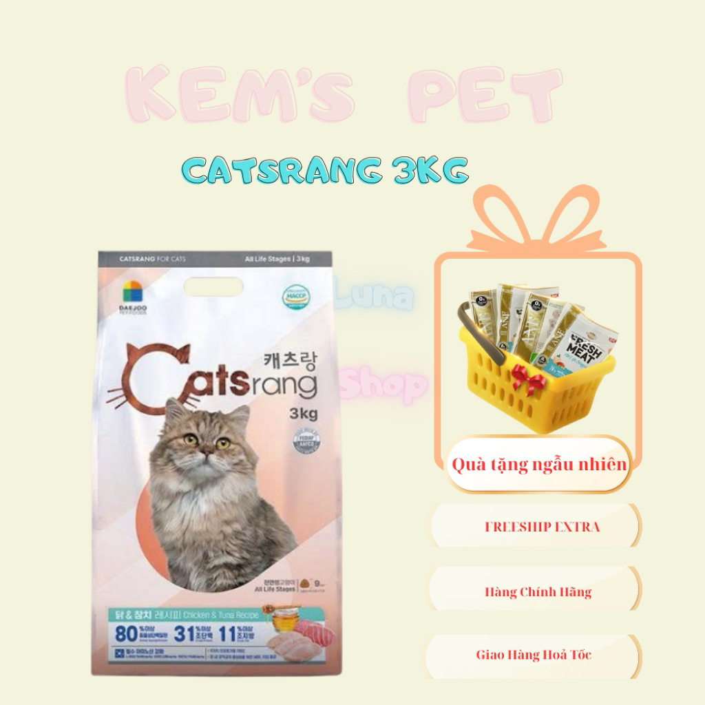 [Hàng chuẩn] Thức ăn cho mèo mọi lứa tuổi Catsrang 3kg