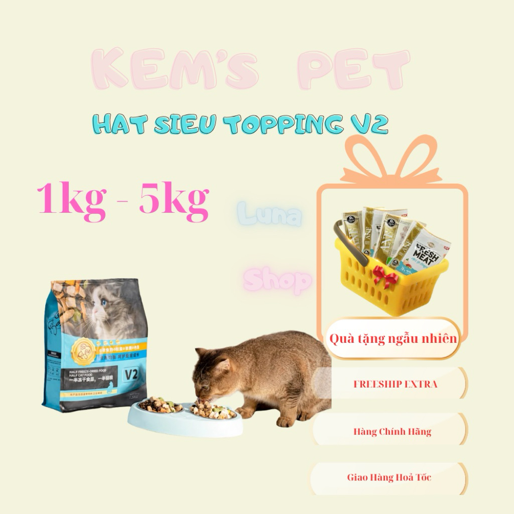 Hạt thịt sấy V2 topping cho mèo mọi lứa tuổi S2pet