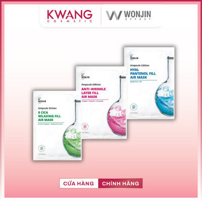 Combo 10 Miếng Mặt Nạ Giấy Wonjin Ampoule Edition 27g Dưỡng Ẩm Hỗ Trợ Phục Hồi Săn Chắc Da Hàn Quốc