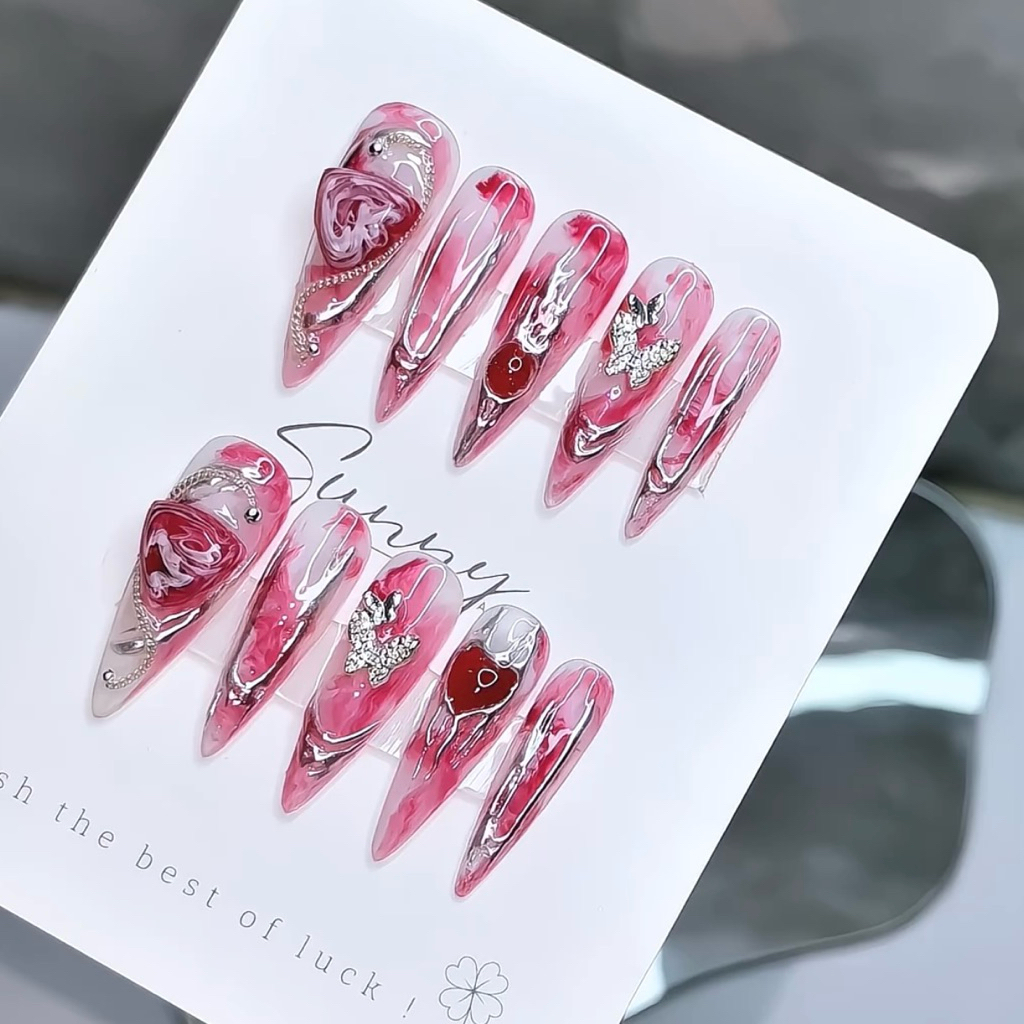 [N92] Nail box thiết kế loang đỏ