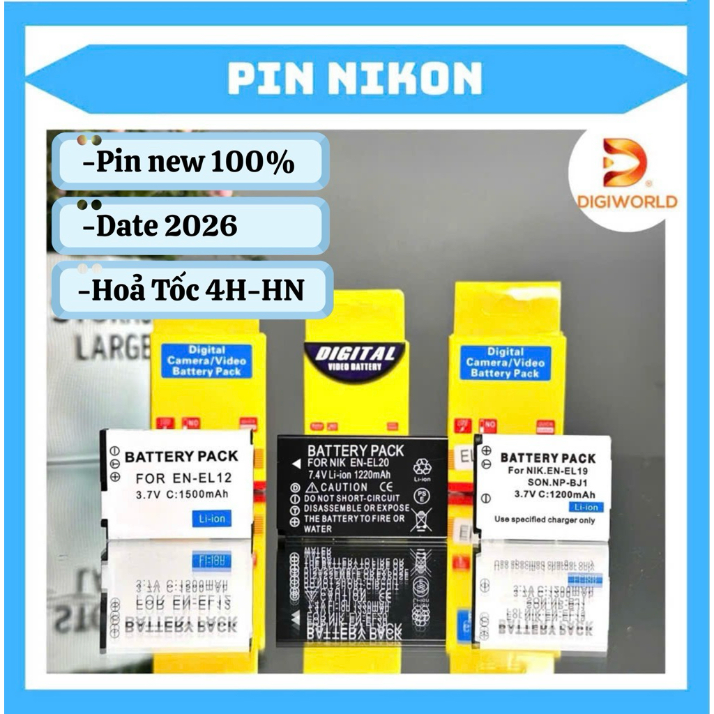 Pin Nikon EN-EL10/ EN-EL11/ EN-EL12/ EN-EL20/ EN-EL24 ( Pin thay thế dung lượng cao )