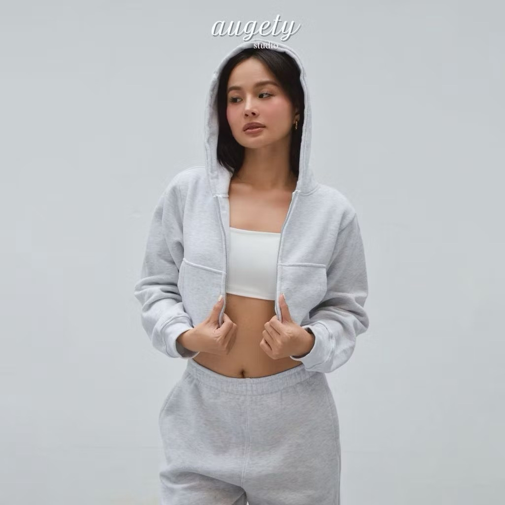 Pass[thanh lý] Áo khoác Hoodie Zip nỉ bông Augety Studio (ảnh thật_Đọc kỹ mô tả)