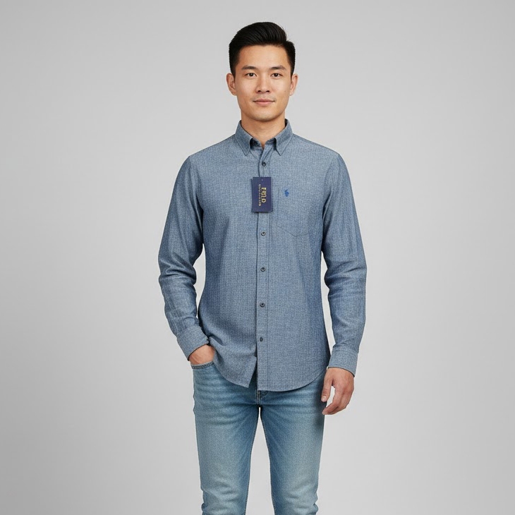 ÁO SƠ MI NAM POLO RALPH LAUREN LINEN SLIM FIT SHIRT - SIZE L