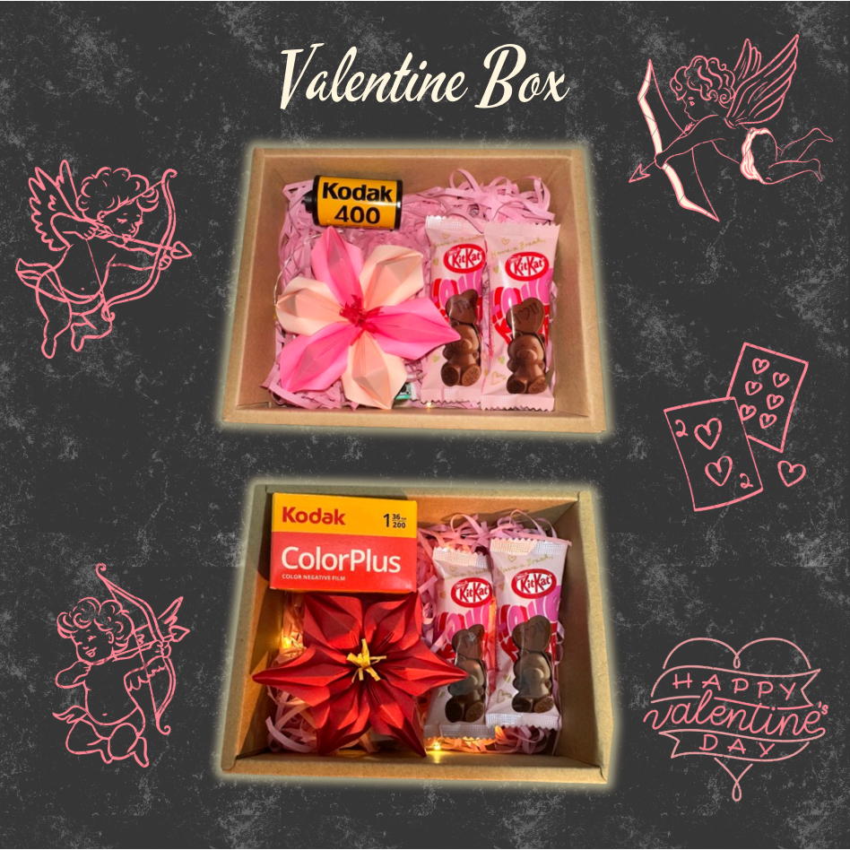 Box Quà Tặng Valentine 14/2 | KitKat Valentine Limited + Film 35mm + Hoa Giấy Handmade + Thư Tay | S