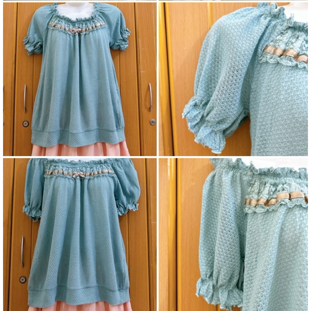 Áo 2hand Nhật Axes Femme (bị cắt tag) xanh ngọc mặc 2 kiểu freesize (TẶNG ÁO TRONG)