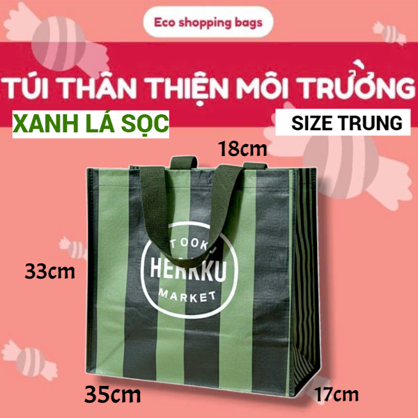 [TÚI TRUNG] Giỏ xách đi chợ thân thiện môi trường từ nhựa tái chế, eco shopping bag, eco bag, túi th