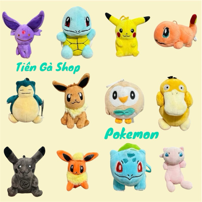 Gấu bông pokemon móc khoá nhiều mẫu