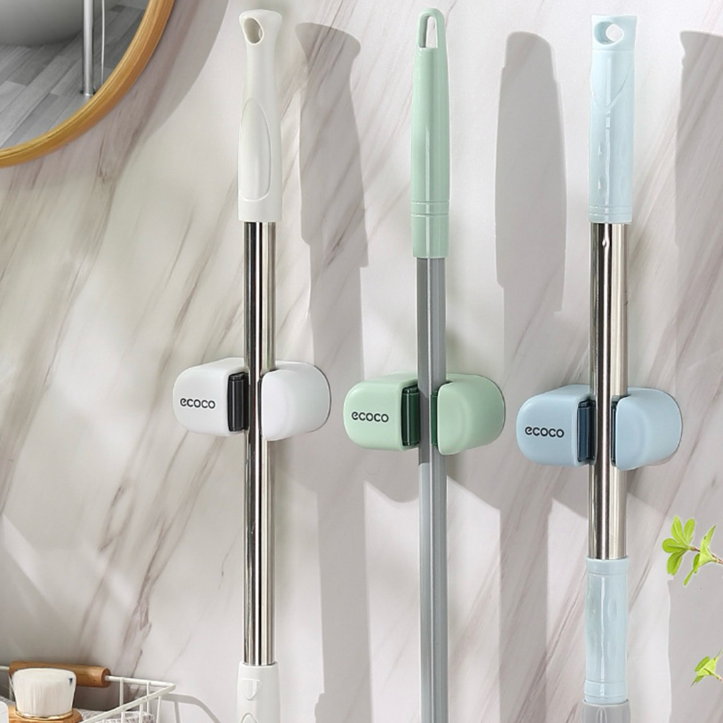 Móc treo cây lau nhà, móc treo chổi chà sàn nhà tắm dán cường lực Ecoco - ECOCO 2001