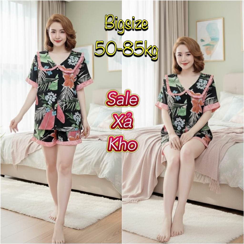 Sale Lẻ Size - Đồ Bộ Bigsize Lụa Nhật 50-85kg