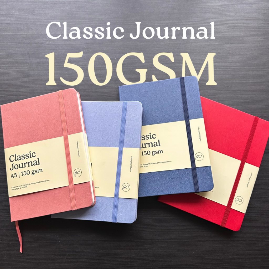 Sổ tay bìa da Journal A5 dày 150GSM - GIấy dày chống lem, 128 Trang Bìa da PU Cao Cấp - Sổ tay JC No