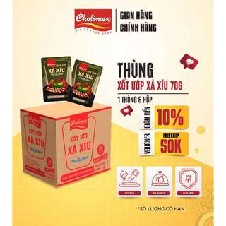 Thùng Xốt Ướp Xá Xíu Cholimex 70g ( 20 gói/hộp - 6 hộp/thùng ) Gia Vị Tẩm Ướp Chay Mặn Đều Dùng Được