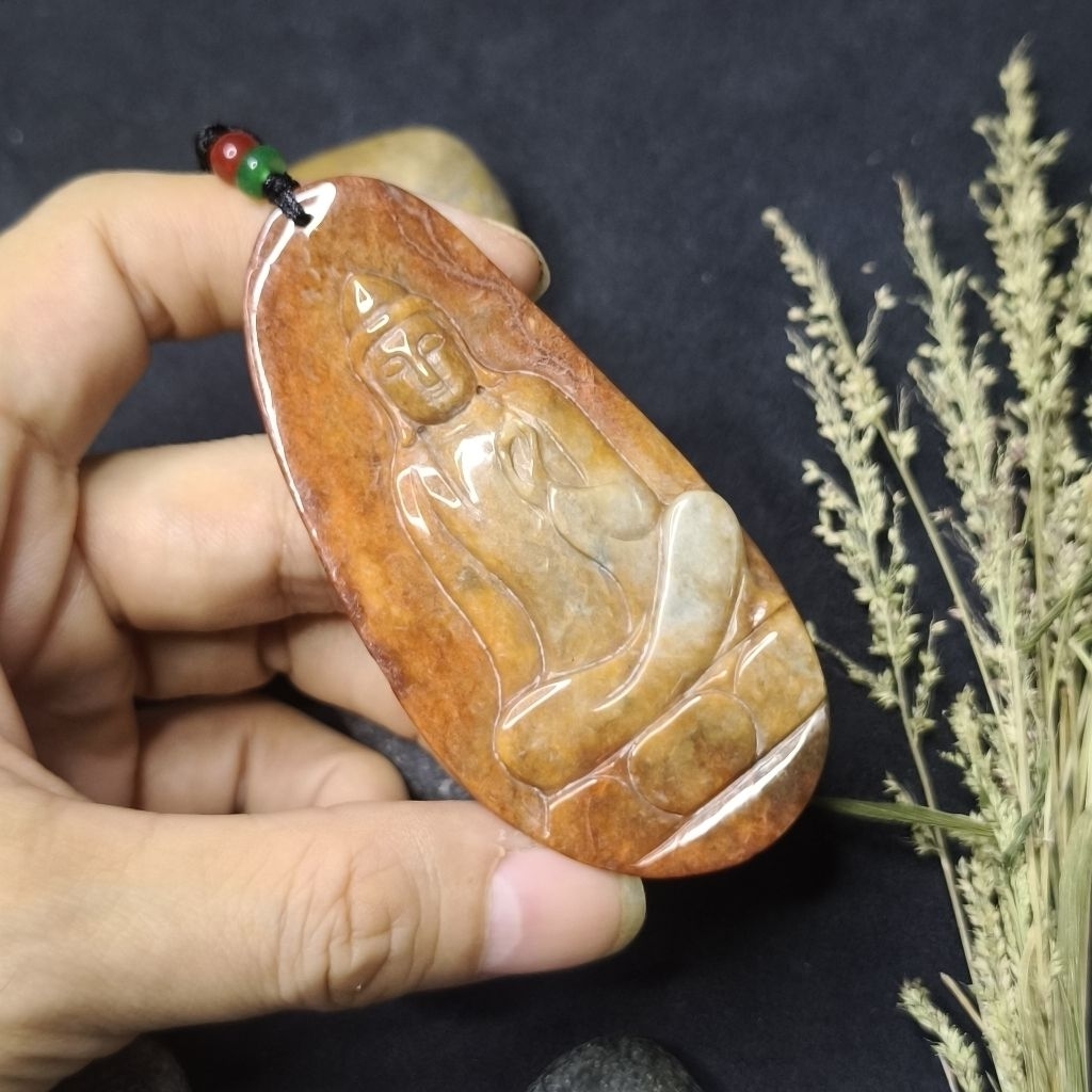 Mặt Phật hồng Phỉ Ngọc Phỉ Thúy Myanmar hàng A