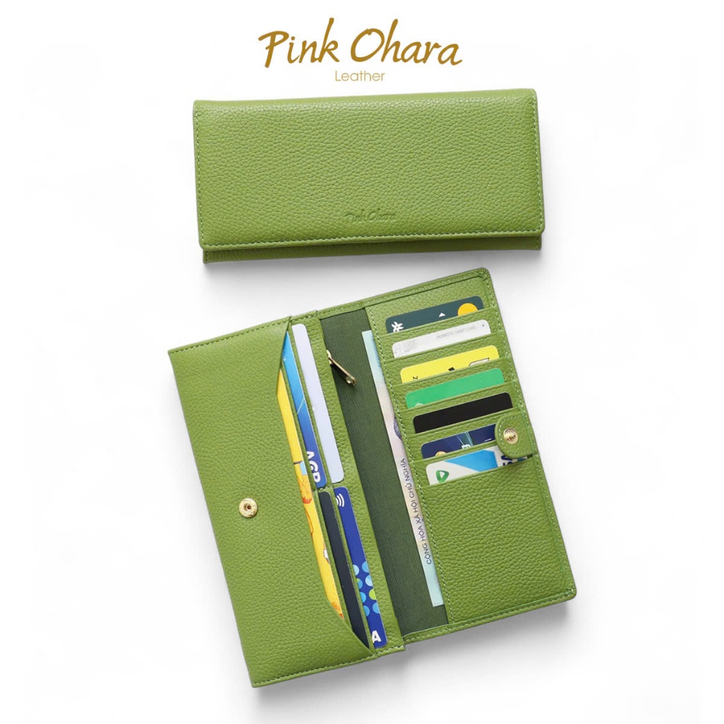 Ví Dài Nữ PINK OHARA Da Bò Thật