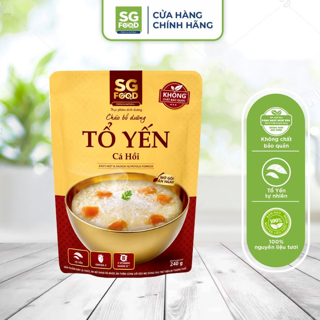 Cháo Bổ Dưỡng Ăn Liền SG Food Tổ Yến Cá Hồi 240g