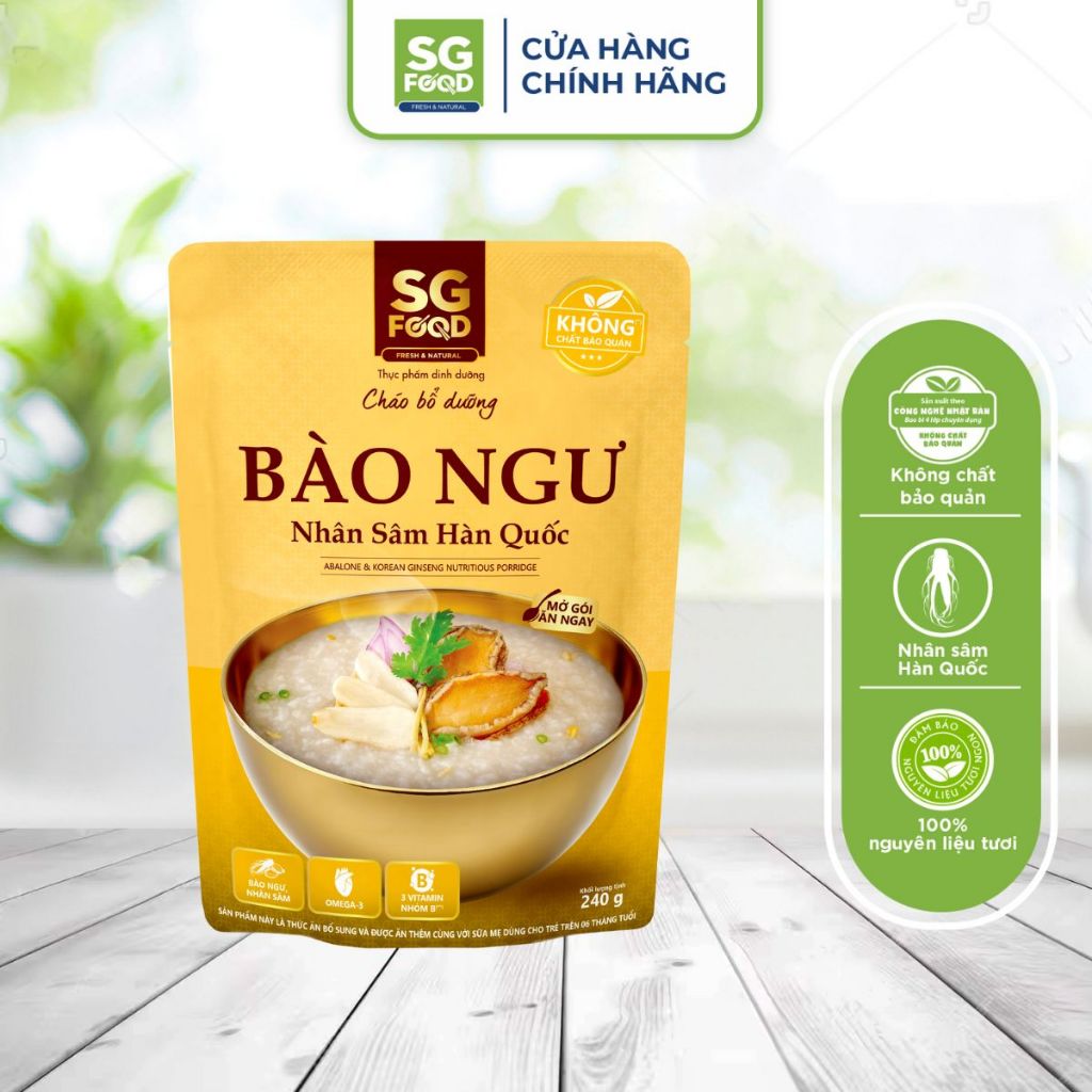 Cháo bổ dưỡng Ăn Liền Bào ngư Nhân sâm Hàn Quốc SGFood 240g