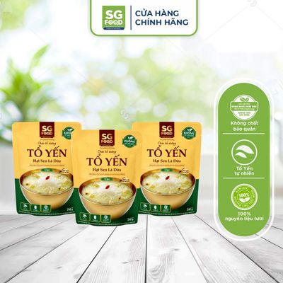 Combo 3 Gói Cháo bổ dưỡng Ăn Liền SG Food Tổ yến Hạt sen lá dứa