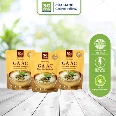 Combo 3 Gói Cháo bổ dưỡng Ăn Liền Gà ác Nhân sâm 240g SG Food