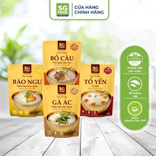 Lốc 4 gói cháo Bổ Dưỡng Ăn Liền mix vị SG Food (Bồ câu, tổ yến cá hồi, gà ác, bào ngư)
