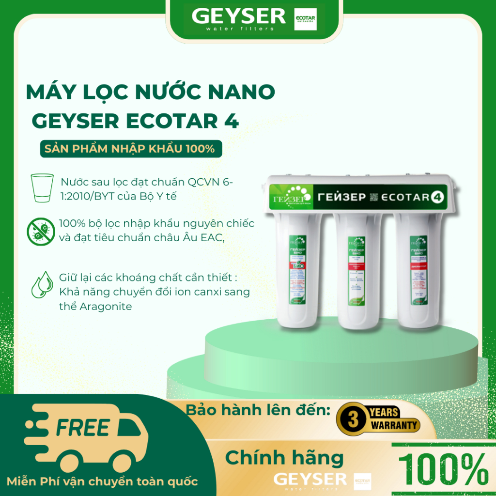 Máy Lọc Nước Nano GEYSER ECOTAR 4 - Hàng Chính Hãng Geyser Việt Nam