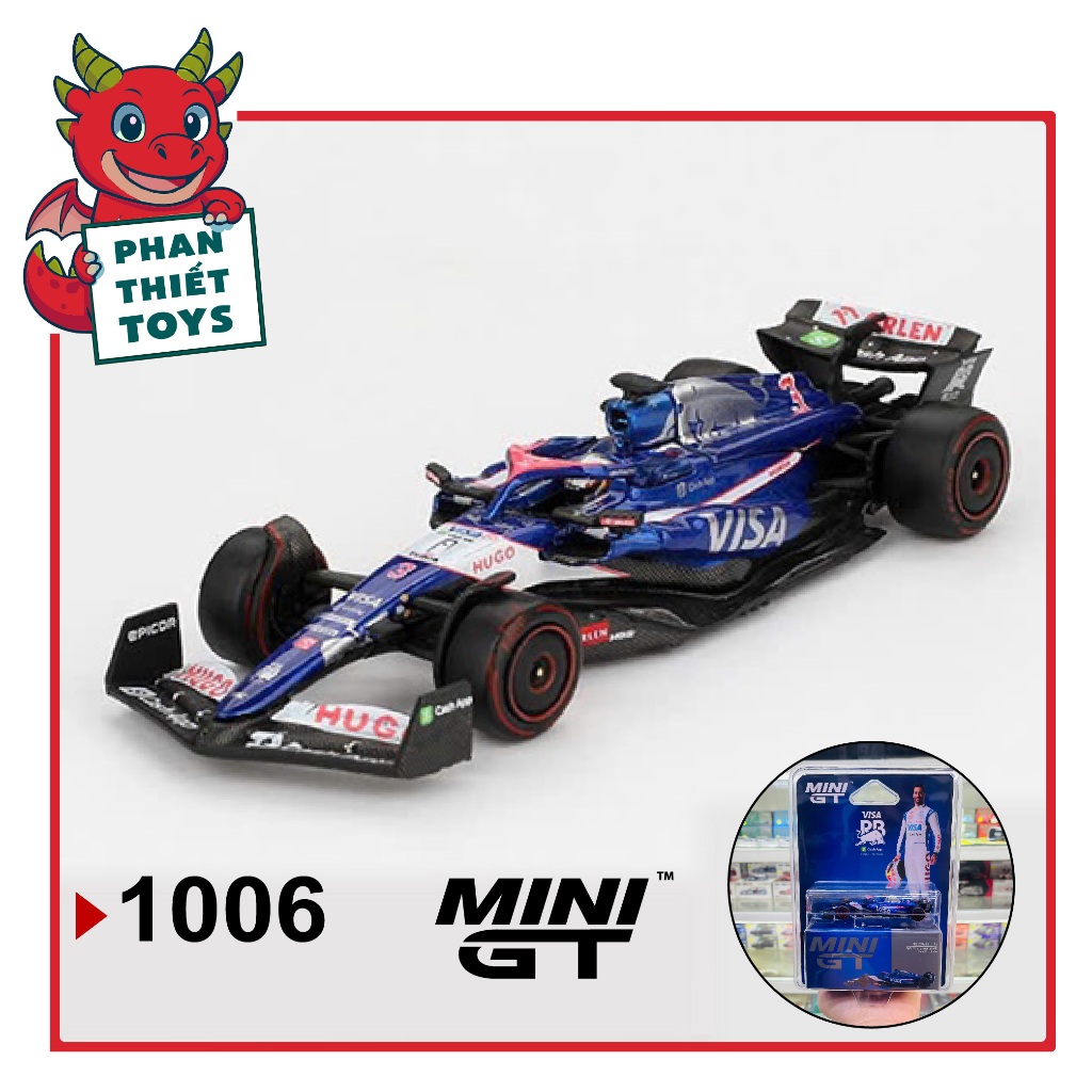 Mô hình xe RB VCARB 01 #3 Daniel Ricciardo 2024 F1 2024 Bahrain GP tỉ lệ 1:64 MiniGT MGT01006