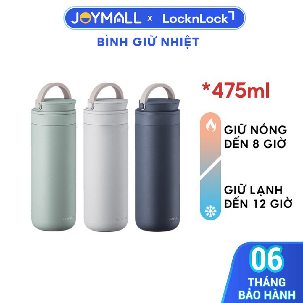 Bình Giữ Nhiệt Locknlock Metro Two Way LHC4274 475ml, Hàng Chính Hãng, 2 Nắp, Có Quai Xách - Joymall