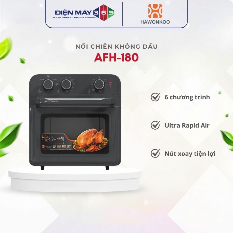Nồi chiên không dầu Hawonkoo AFH-180 - Thiết kế hiện đại, an toàn
