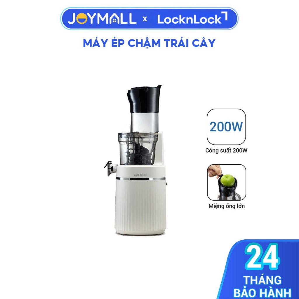 Máy Ép Chậm Trái Cây Locknlock EJJ421IVY 200W, Hàng Chính Hãng, 2 Chế Độ Ép, Miệng Rộng - Joymall