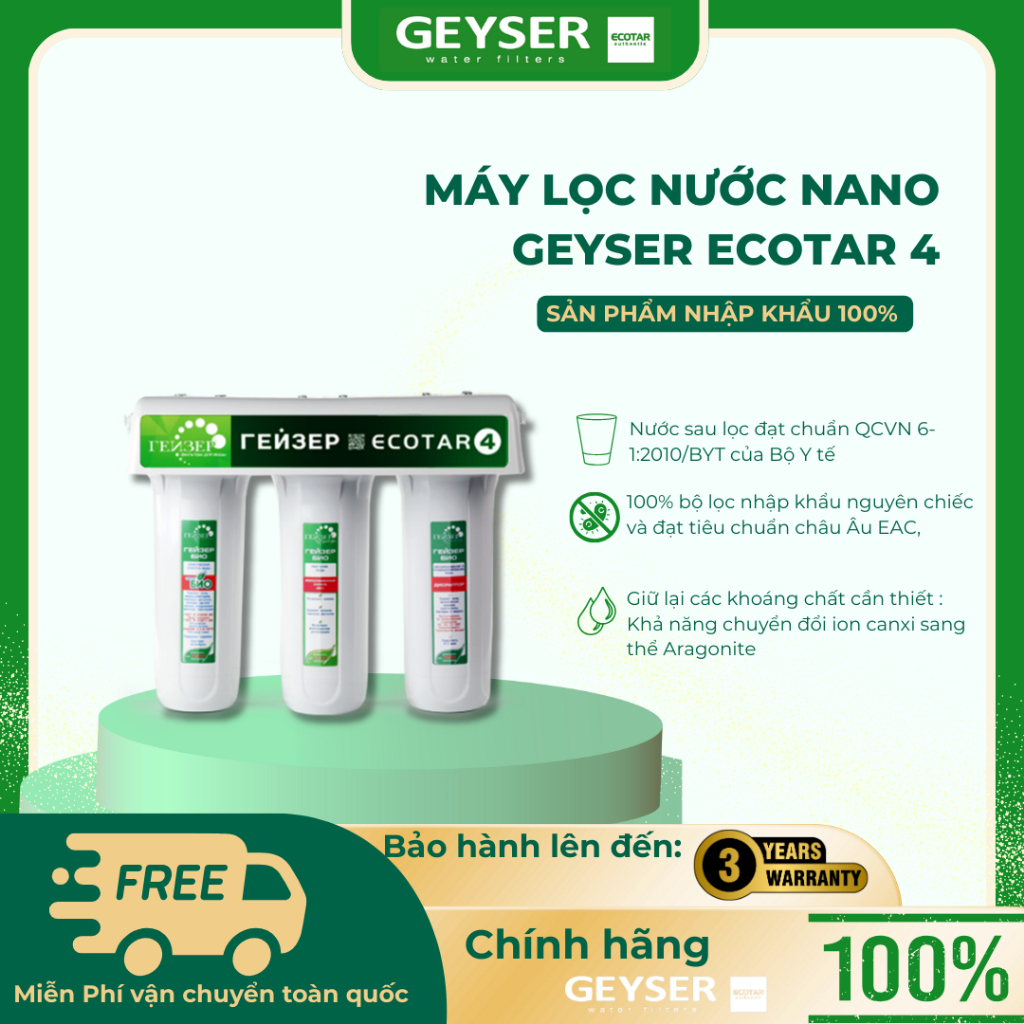 Máy Lọc Nước Nano Geyser Ecotar 4 - Hàng Chính Hãng