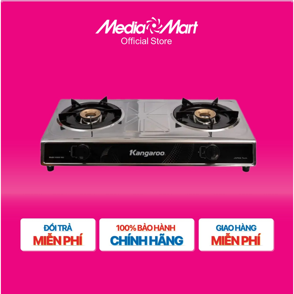 [MM.Online-Ship 0đ] Bếp gas dương inox Kangaroo KGGS70I2