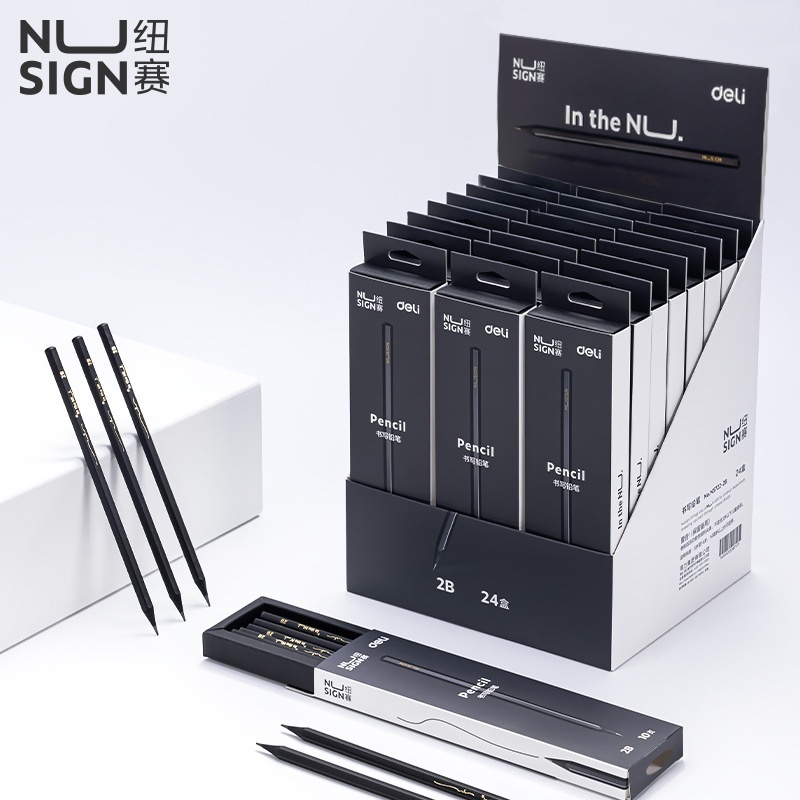 Bút Chì Cao Cấp Deli Đen NS722-2B Nét Thanh Nét Đậm chất liệu cao cấp