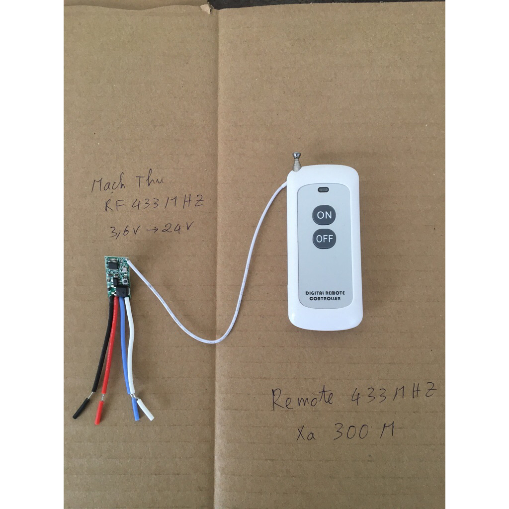 Mạch thu sóng RF433MHZ và Remote 433MHZ 300 Mét