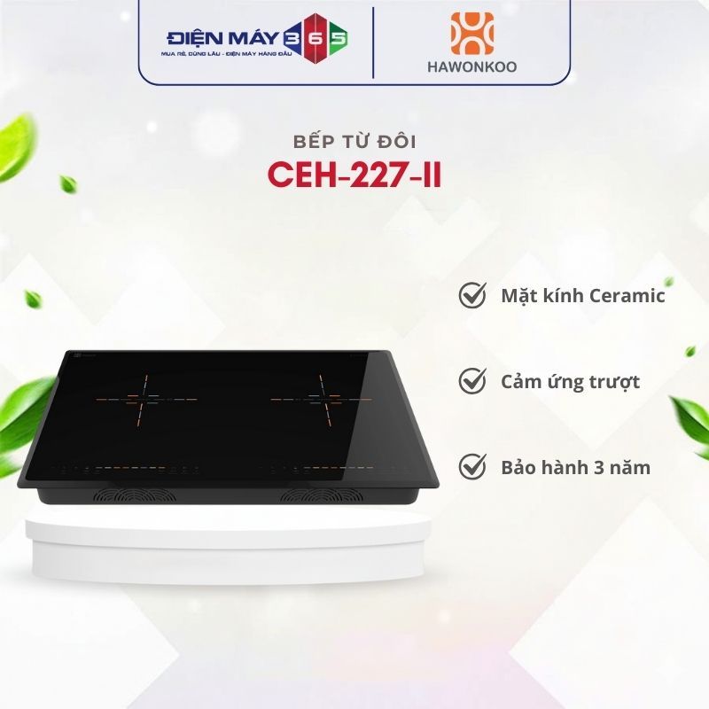 Mua BẾP ĐÔI TỪ HAWONKOO CEH-227-II – Tặng Bộ nồi inox 7 chi tiết Junger CWJ_070