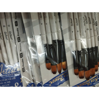 combo 50 bộ cọ vẽ 6 cây đầu oval trắng ngọc trai