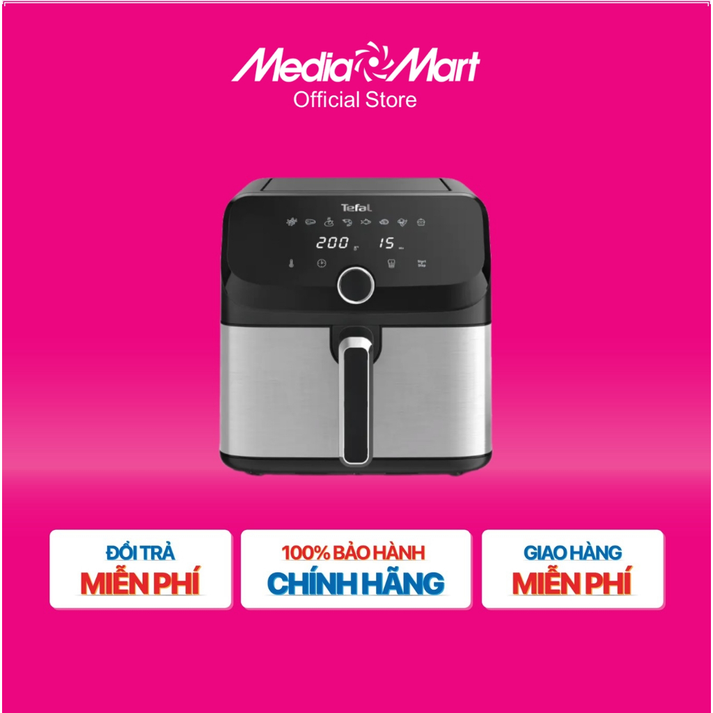 [MM.Online-Ship 0đ] Nồi chiên không dầu điện tử Tefal EY855D68 EasyFry Mega 7.5L