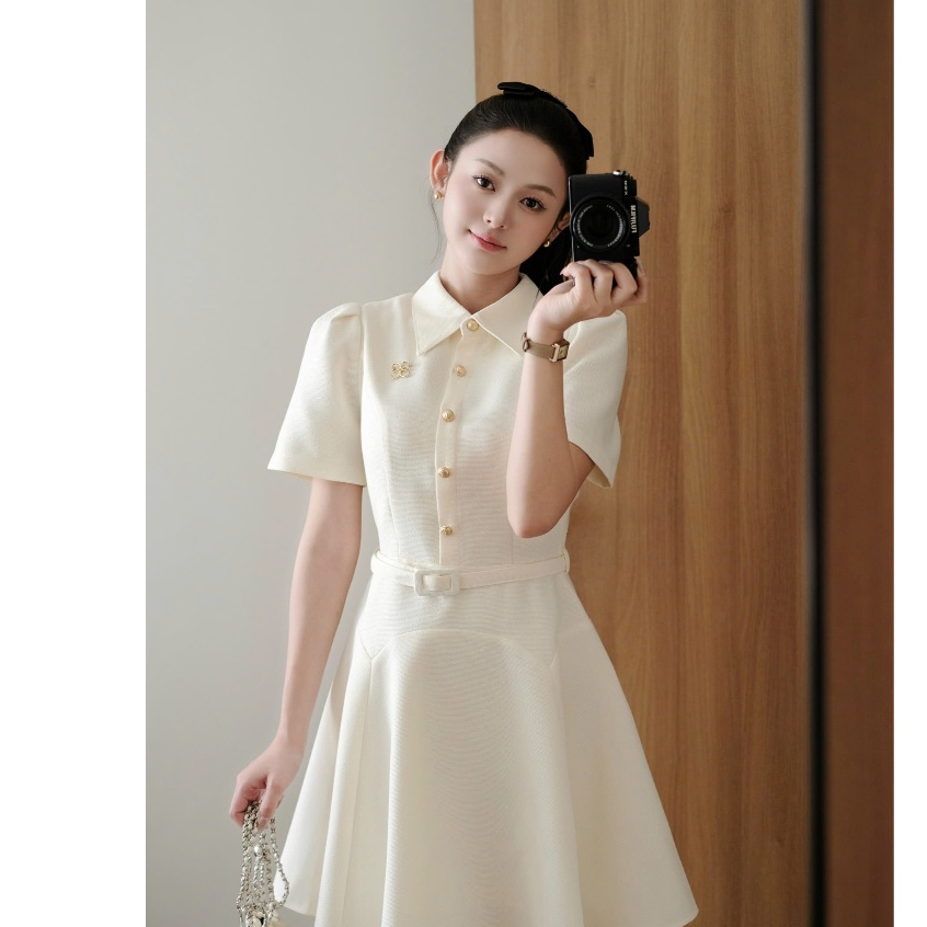 (Winter Chapter 1) Váy xoè dạ tweed cổ đức có đai, chất liệu cao cấp sang trọng thanh lịch thời trang nữ Calie VX332 | BigBuy360 - bigbuy360.vn