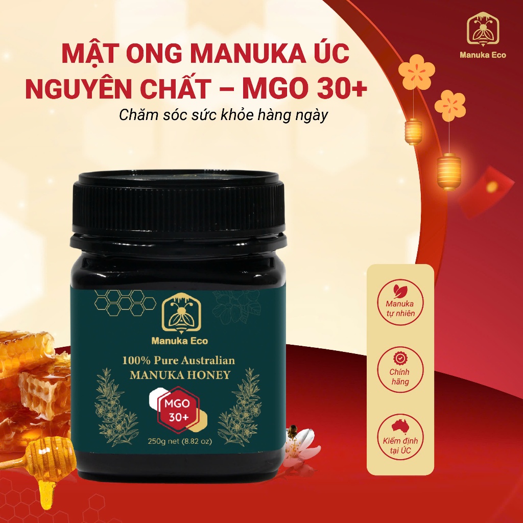 Mật Ong Nguyên Chất Manuka Eco MGO 30+ Nhập Khẩu Úc Cao Cấp, Chăm Sóc Sức Khỏe Hàng Ngày - sỉ lẻ - quà tặng doanh nghiệp