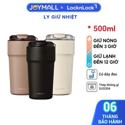 Bình Giữ Nhiệt Thép Phủ Sứ 500ml Locknlock LHC4357 Metro Cafe Tumbler, Hàng Chính Hãng - Joymall