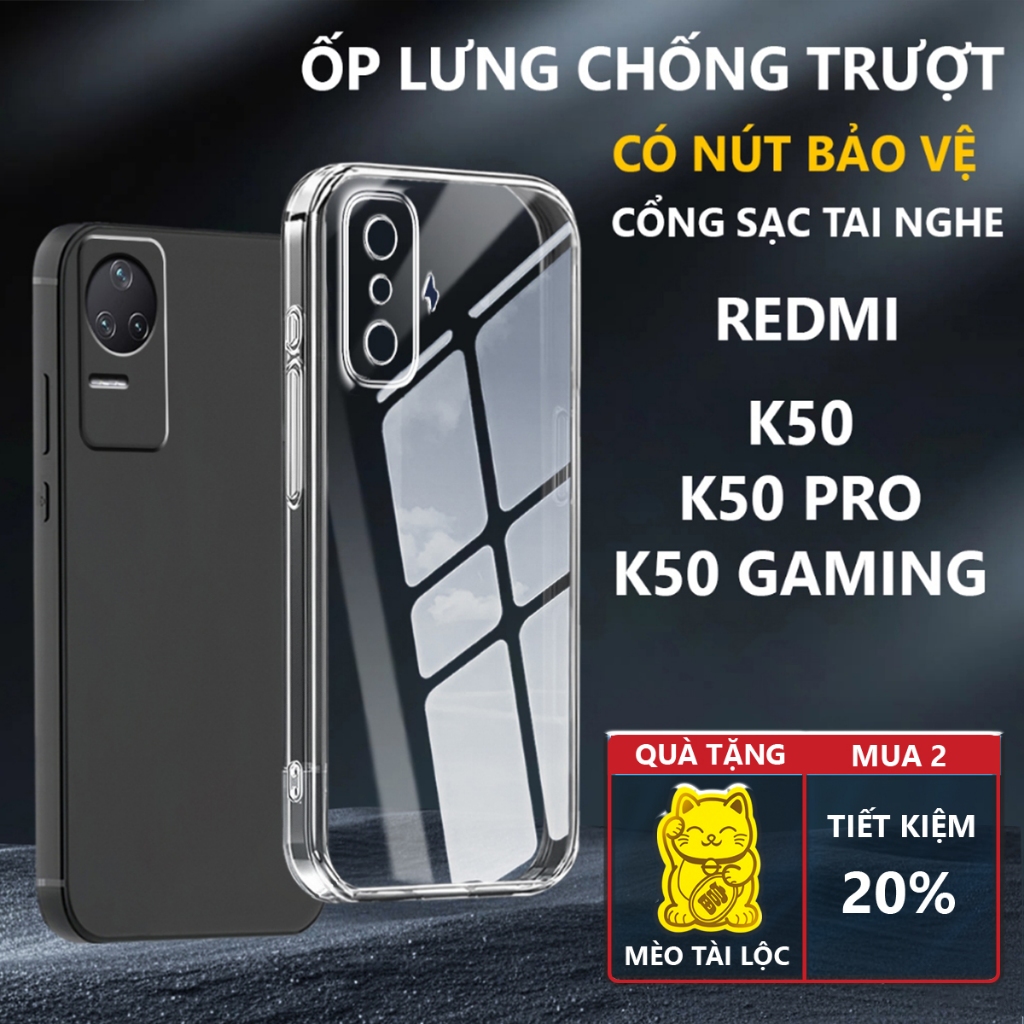 Ốp lưng bảo vệ chân sạc Redmi K50 /K50 PRO /K50 GAMING/ K50 ULTRA chống trơn trượt-Pancase