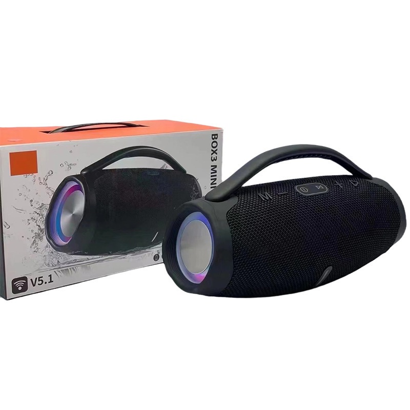 Loa Bluetooth Boombox 3 LED Thế Hệ Mới. Bass Mạnh Âm Thanh Lớn Cực Đỉnh Bluetooth 5.2, Thiết Kế Cực Đẹp Dễ Sử Dụng