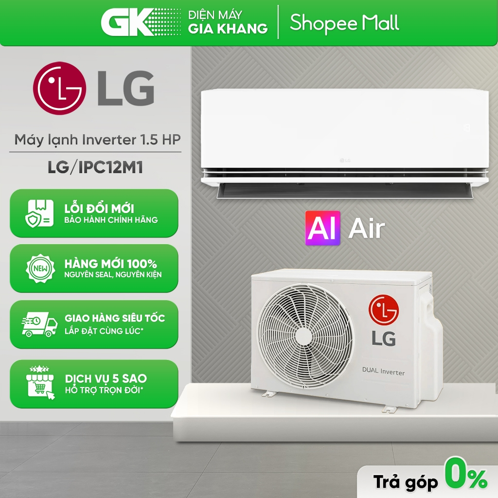 Máy Lạnh LG Inverter IPC12M1 1.5 HP | IPC09M1 1 HP [Toàn Quốc]