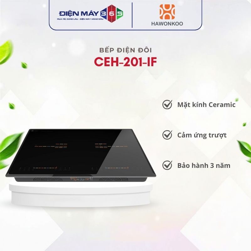 MUA BẾP ĐIỆN ĐÔI HAWONKOO CEH-201-IF – Tặng Bộ nồi inox 7 chi tiết Junger CWJ_070