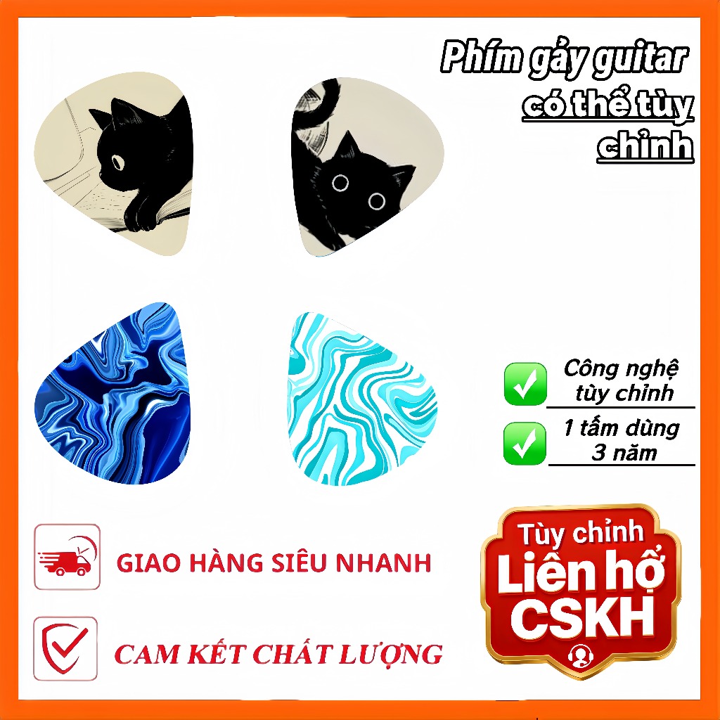 Phụ Kiện Guitar Phím Gảy Tùy Chỉnh Cá Nhân Hóa 0.73/0.96mm Chính Hãng - Chất Liệu Bền Âm Sắc Rõ Ràng