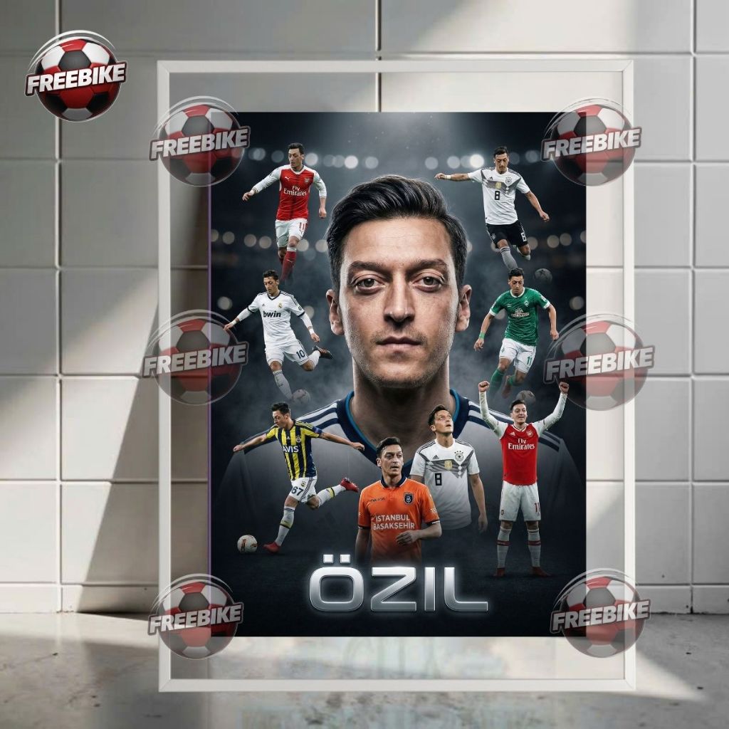 KHUNG POSTER MESUT OZIL BẰNG KÍNH PHA LÊ CAO CẤP MẪU 2