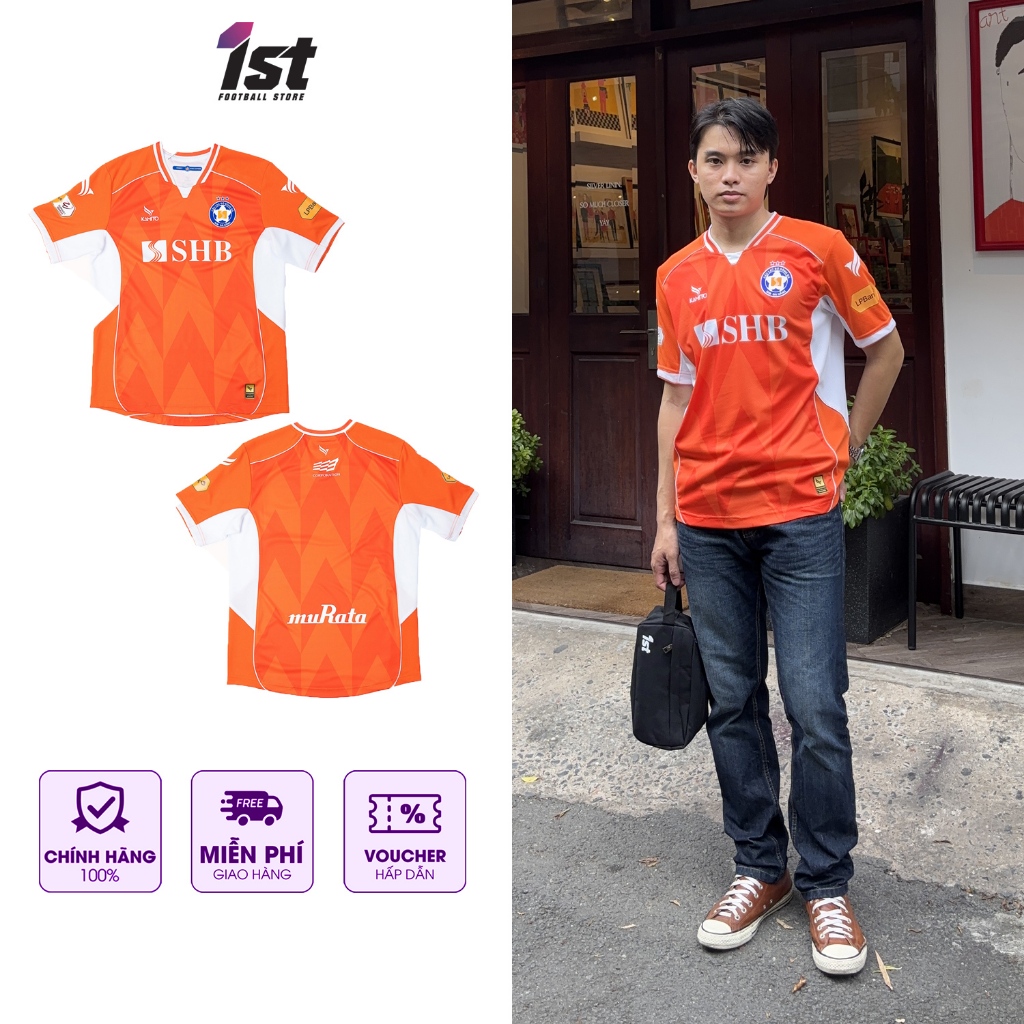 Áo Thi Đấu Bóng Đá CLB SHB Đà Nẵng Màu Cam mùa giải V.League 2024-2025
