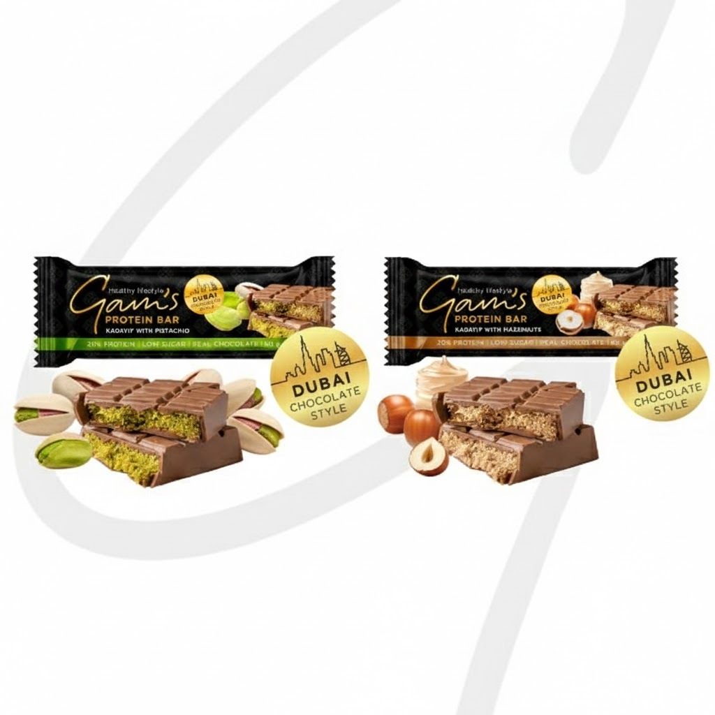 Thanh Socola Giàu Đạm Kiểu Dubai Socola DuBai Kadayif Giòn Cao Cấp - Gam’s Protein Dubai Chocolate S